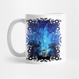 Lonely Blue phone box art painting Mug